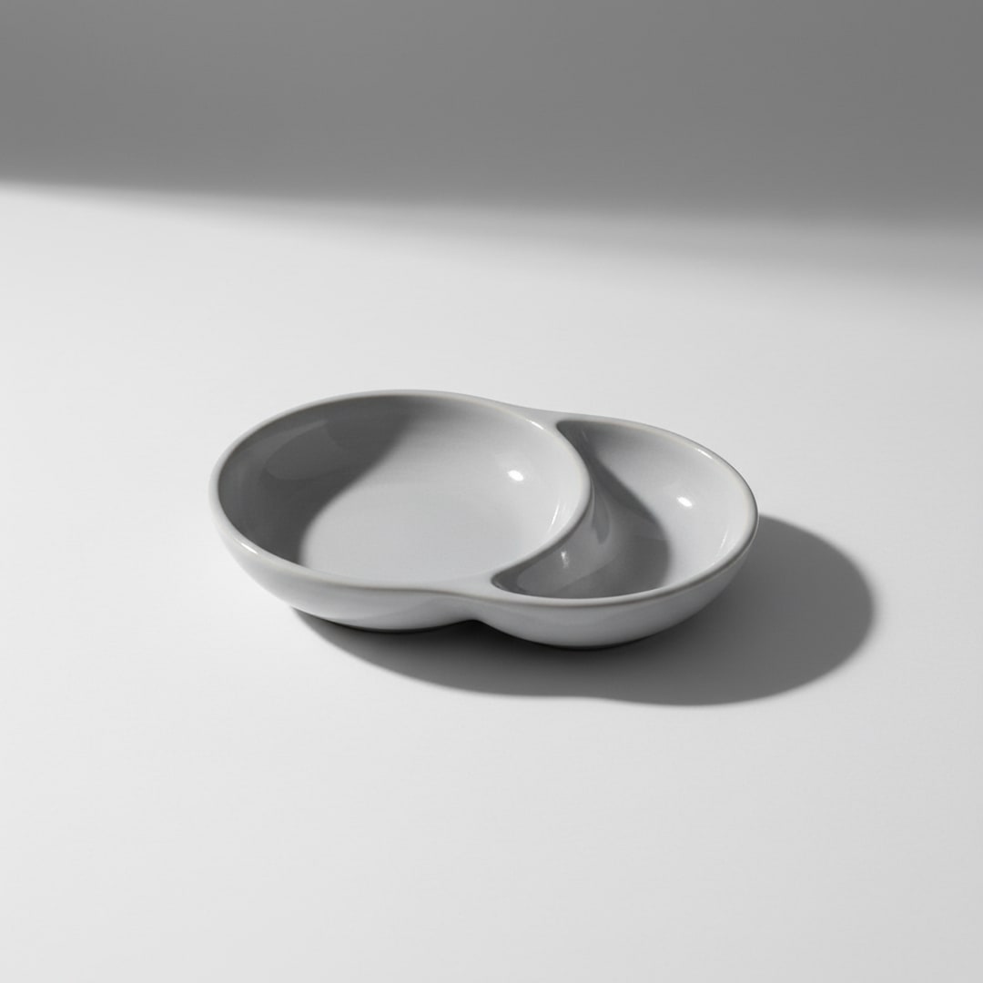 Ceramic Olive Dish, Two-Well — Amalfi Casa